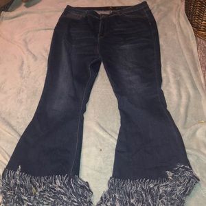 Plus L&B Western Flare Fringe Jeans
